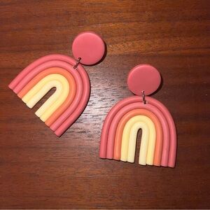 Colorful Rainbow Polymer Clay Earrings